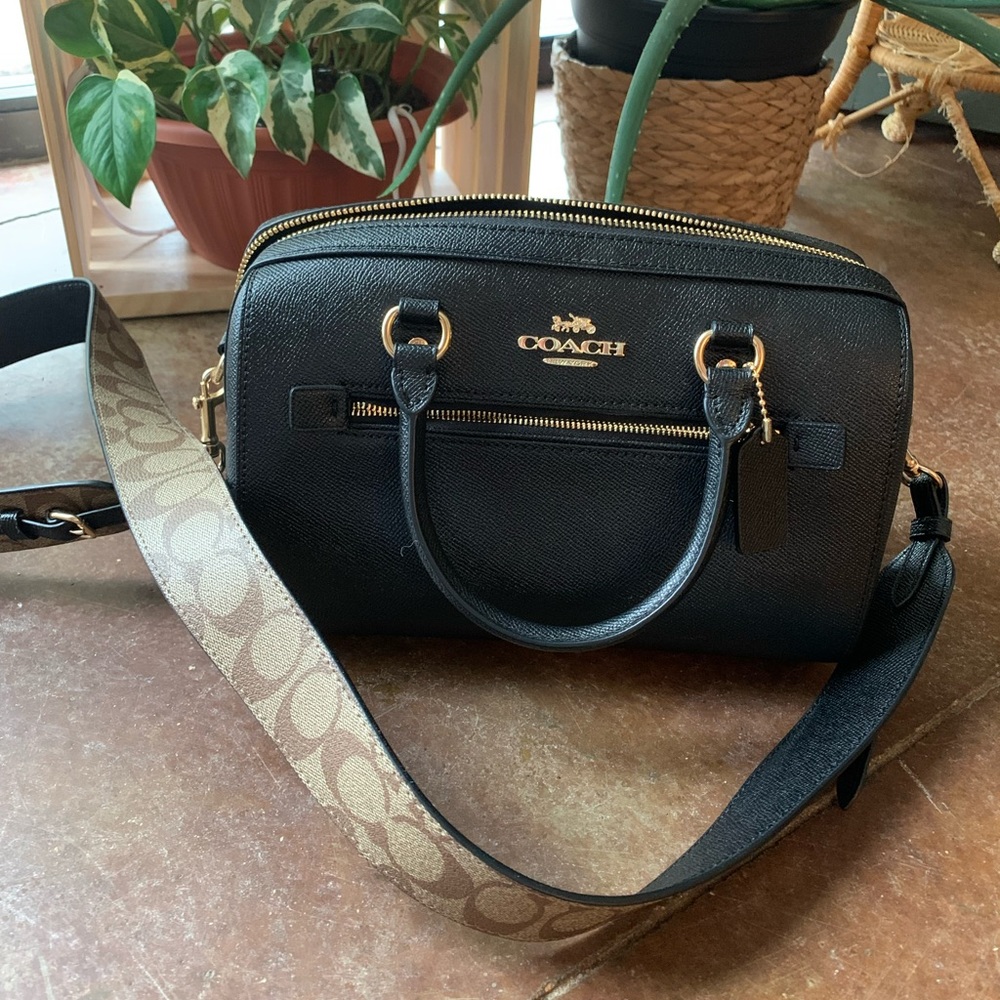 Coach Rowan Satchel With Signature Canvas Detail